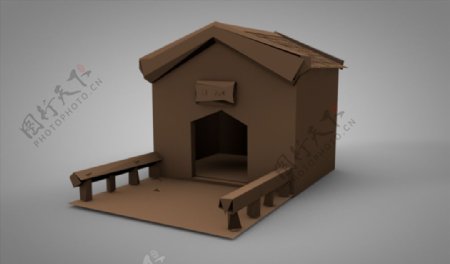 C4D模型狗屋图片