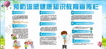 预防流感健康知识教育宣传栏图片