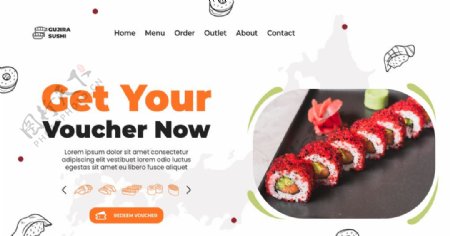 寿司餐厅登录页模板图片