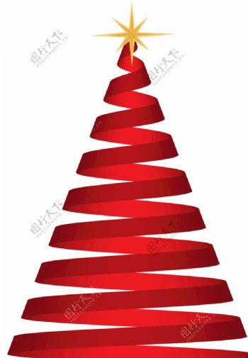 红色圣诞树图片