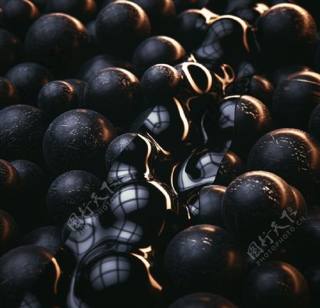 C4D模型珠子水珠颗粒圆球图片