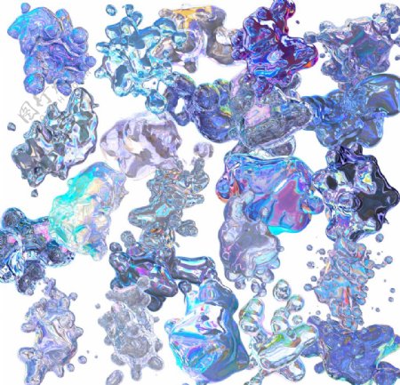 20种炫彩立体流体pn素材免扣图片